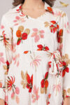 JASS Apparels Women’s White & Red Floral Printed Co-ord Set | Asymmetric Wrap Top with Palazzo | Indo-Western Festive Outfit