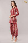 JASS Apparels Women’s Red Tribal Print Co-ord Set | Ethnic Loungewear with Balloon Pants