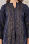 JASS Apparels Women’s Navy Blue Co-ord Set | Ethnic Gold Print Kurta & Palazzo Pants | Festive Wear