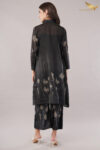 JASS Apparels Women’s Black Floral Embroidered Co-Ord Set | A-Line Kurta with Wide-Leg Pants | Party & Festive Wear